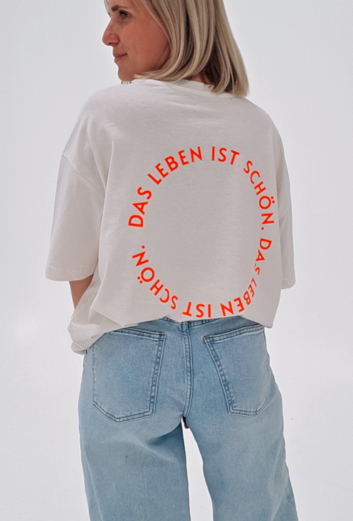 Boxy Oversize Shirt - Das Leben ist schön. (Neon)