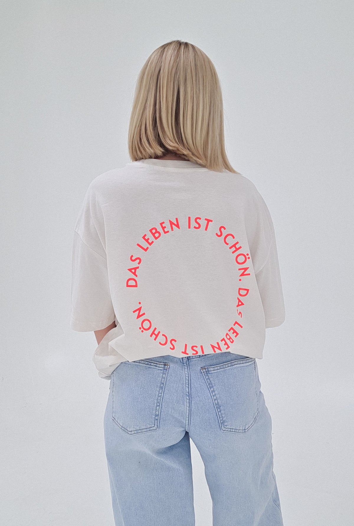 Boxy Oversize Shirt - Das Leben ist schön. (Neon)
