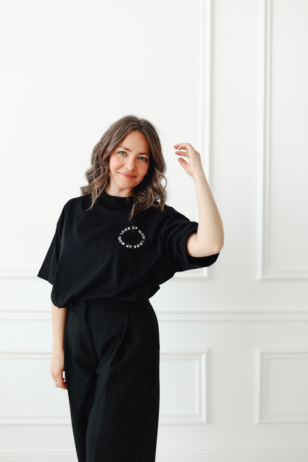 Look up more - Oversize Shirt unisex (schwarz)