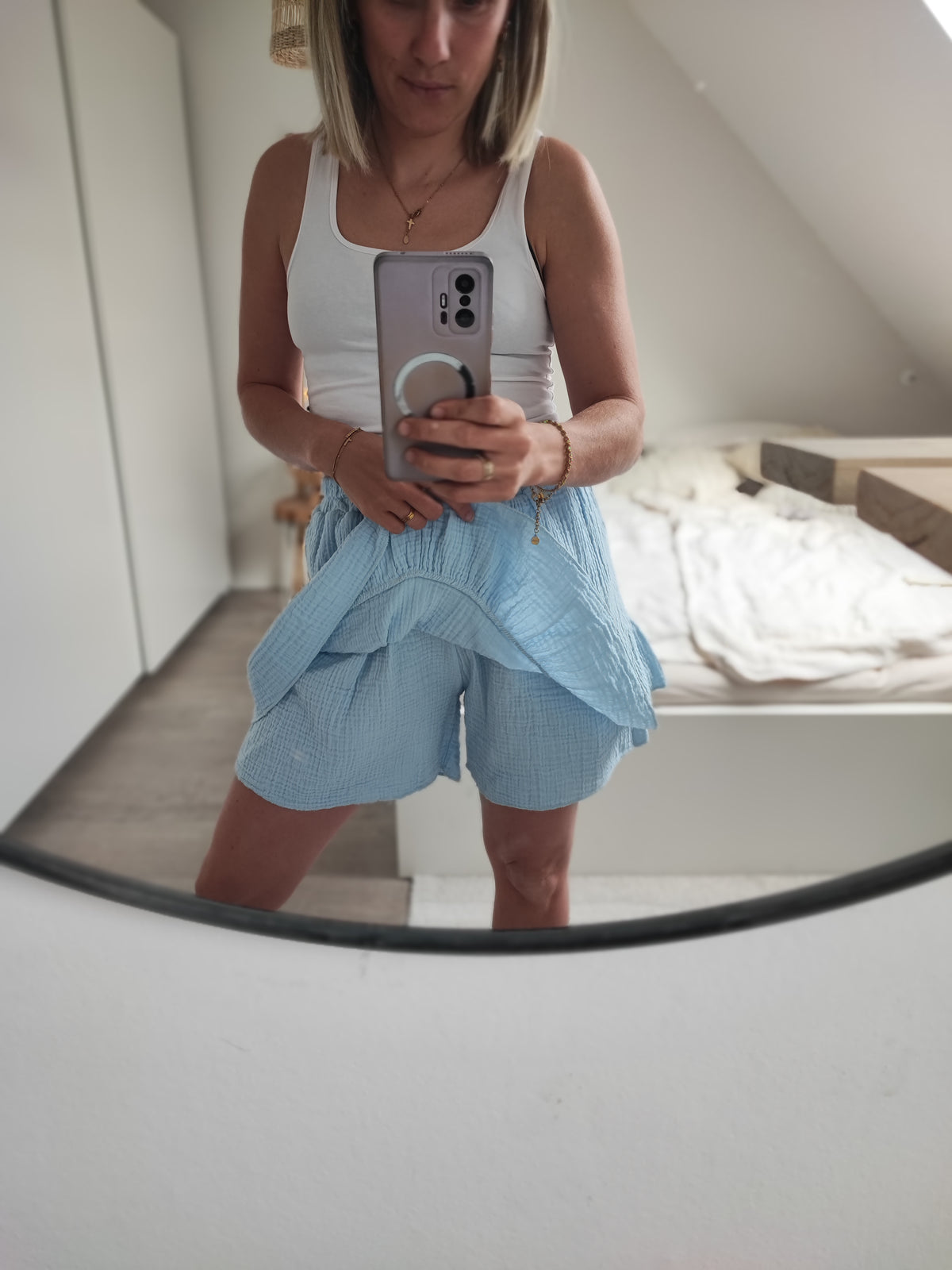 Skort - Musselin (Blau)