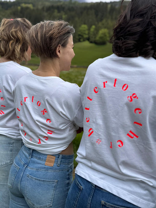 Boyfriend Shirt 'better together' - weiß
